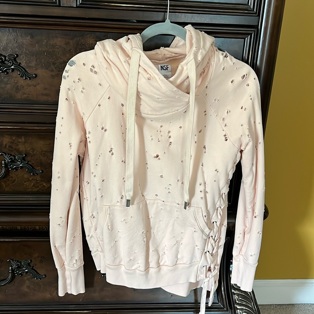 NSF DISTRESSED HOODIE SIZE SM